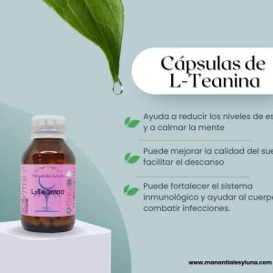 L-teanina cap Frasco. Vidrio. Ámbar. 
60cáp. 0.348mg