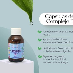 Complejo b cap Frasco. Vidrio. Ámbar. 
60cáp. 0.494mg