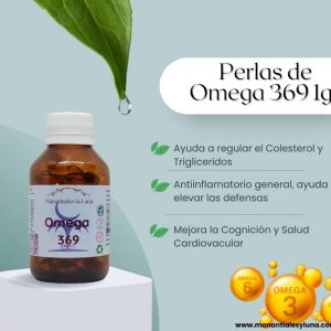 Omega 369 Perlas. Frasco. Vidrio. Ámbar. 
40Perlas. 1000mg