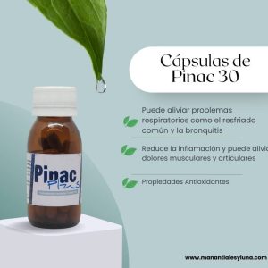 Pinac 30 Cap. Frasco. Vidrio. Ámbar. 
30cáp. 0.373mg