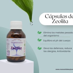 Zeolita cap Frasco. Vidrio. Ámbar. 
60cáp. 0.826mg