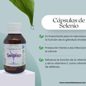 Selenio cap Frasco. Vidrio. Ámbar. 
60cáp. 0.461mg.