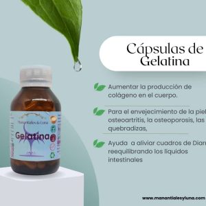 Gelatina Cap. Frasco. Vidrio. Ámbar. 
60cáp. 0.557mg
