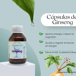 Ginseng cap Frasco. Vidrio. Ámbar. 
60cáp. 0.473mg