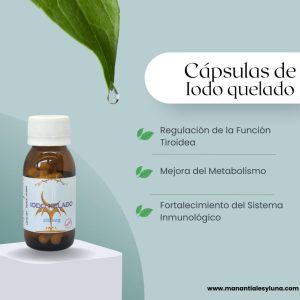 Iodo kelado cap. Frasco. Vidrio. Ámbar. 
30cáp. 0.300mg
