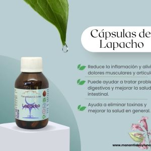 Lapacho Cap. Frasco. Vidrio. Ámbar. 
60cáp. 0.446mg