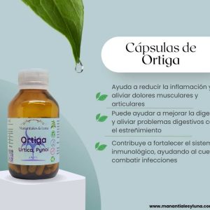 Ortiga cap Frasco. Vidrio. Ámbar. 
60cáp. 0.348mg