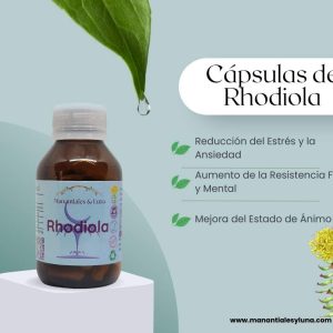 Rhodiola cap Frasco. Vidrio. Ámbar. 
60cáp. 0.500mg