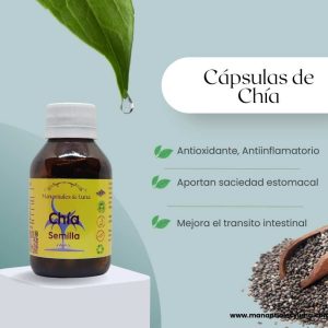 Chia cap Frasco. Vidrio. Ámbar. 
60cáp. 0.441mg