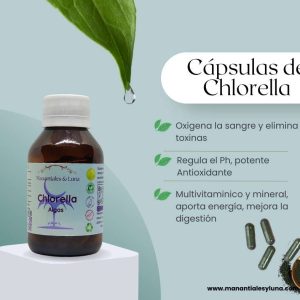 Chlorella cap Frasco. Vidrio. Ámbar. 
60cáp. 0.470mg