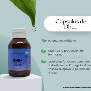 Dhea cap Frasco. Vidrio. Ámbar. 
60cáp. 0.414mg