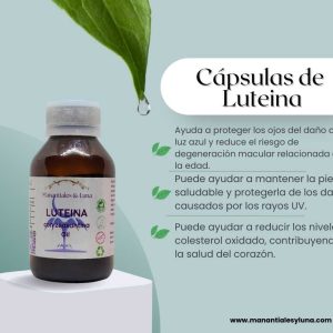 Lutein Cap. Frasco. Vidrio. Ámbar. 
60cáp. 0.50mg