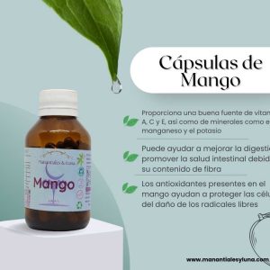 Mango cap Frasco. Vidrio. Ámbar. 
60cáp. 0.387mg