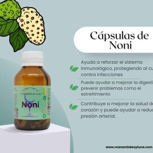 Noni Cap. Frasco. Vidrio. Ámbar. 
60cáp. 0.490mg