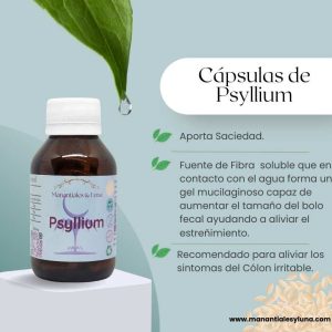 Psyllium cap Frasco. Vidrio. Ámbar. 
60cáp. 0.314mg