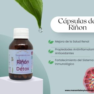 Riñon cap Frasco. Vidrio. Ámbar. 
60cáp. 0.370mg