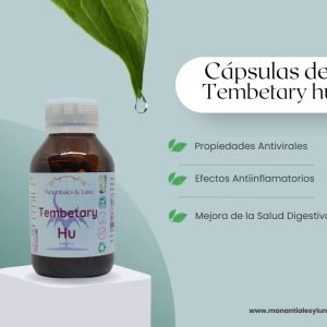 Tembetary hu cap Frasco. Vidrio. Ámbar. 
60cáp. 0.465mg