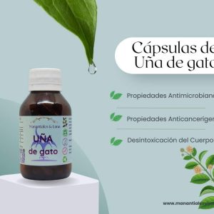 Uña de gato cap Frasco. Vidrio. Ámbar. 
60cáp. 0.404mg