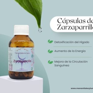 Zarzaparrilla cap Frasco. Vidrio. Ámbar. 
60cáp. 0.418mg