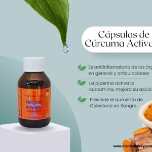 Curcuma act cap Frasco. Vidrio. Ámbar. 
60cáp. 0.511mg