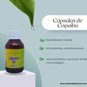 Copaiba cap Frasco. Vidrio. Ámbar.
60cáp. 0.500mg