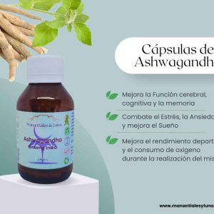 Ashawandha cap Frasco. Vidrio. Ámbar. 
60cáp. 0.295mg