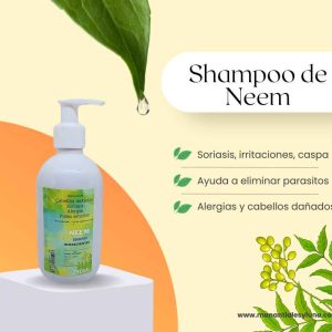 Neem Sh. Botella plástico blanco c/bomba 250ml.