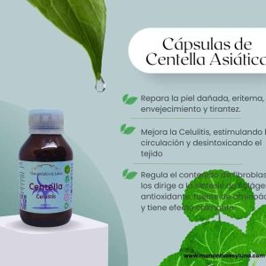 Centella Asiatica cap Frasco. Vidrio. Ámbar. 
60cáp. 0.377mg
