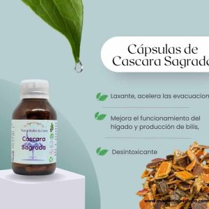 Cascara sagrada cap Frasco. Vidrio. Ámbar. 
60cáp. 0.444mg