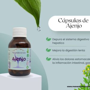 Ajenjo cap Frasco. Vidrio. Ámbar. 
60cáp. 0.253mg
Capsulas gelatina trasparente