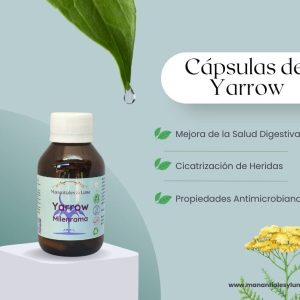 Milenrama cap Frasco. Vidrio. Ámbar.
60cáp. 0.260mg