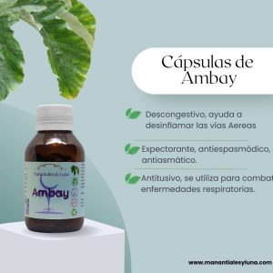 Ambay cap Frasco. Vidrio. Ámbar. 
60cáp. 0.322mg