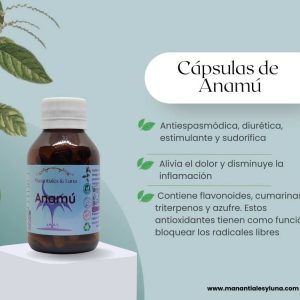 Anamu cap Frasco. Vidrio. Ámbar. 
60cáp. 0.344mg