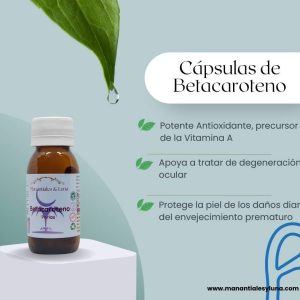 Betacaroteno Perlas Frasco. Vidrio. Ámbar. 
30perlas. 25.000ui