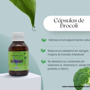 Brocoli cap Frasco. Vidrio. Ámbar. 
60cáp. 0.316mg