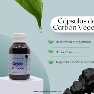 Carbon Activado cap Frasco. Vidrio. Ámbar. 
60cáp. 0.366mg