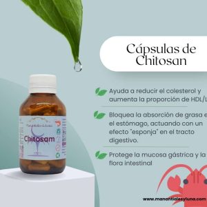 Chitosam cap Frasco. Vidrio. Ámbar. 
60cáp. 0.629mg
