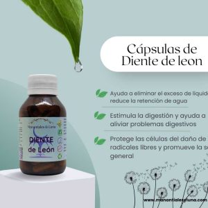 Diente de leon cap Frasco. Vidrio. Ámbar.
60cáp. 0.288mg