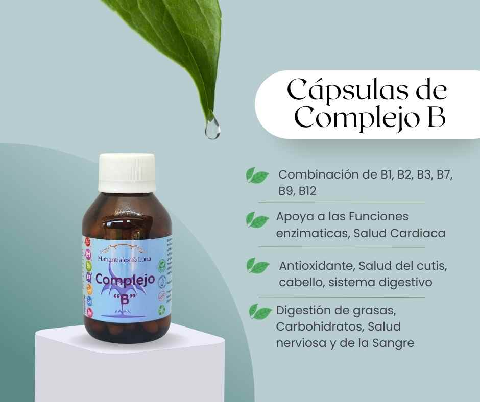 Complejo b cap Frasco. Vidrio. Ámbar.
60cáp. 0.494mg