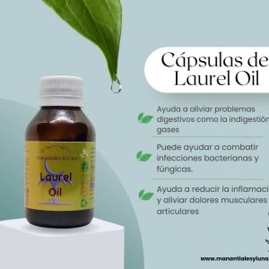 Laurel Oil cap Frasco. Vidrio. Ámbar. 
60cáp. 0.500mg