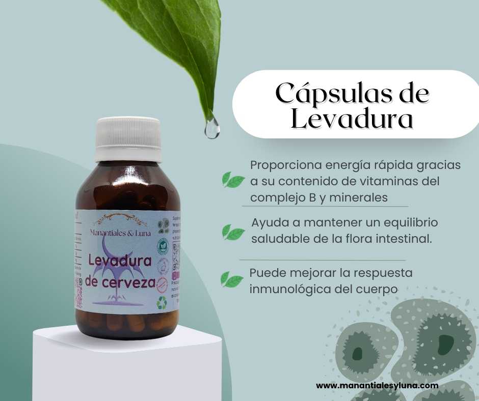 Levadura Cap. Frasco. Vidrio. Ámbar.
60cáp. 0.570mg