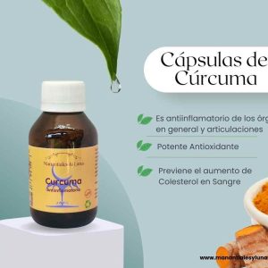 Curcuma cap Frasco. Vidrio. Ámbar.
60cáp. 0.442mg