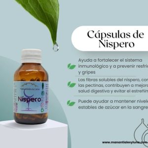 Nispero Cap. Frasco. Vidrio. Ámbar. 
60cáp. 0.283mg