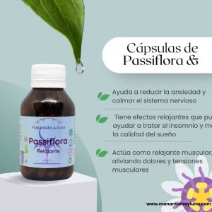 Passiflora Cap. Frasco. Vidrio. Ámbar.
60cáp. 0.277mg