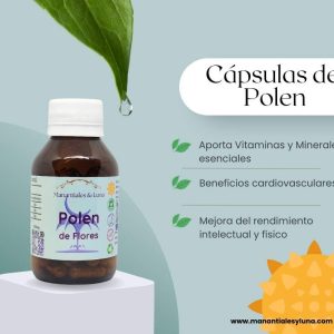 Polen cap Frasco. Vidrio. Ámbar.
60cáp. 0.408mg