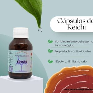 Reichi cap Frasco. Vidrio. Ámbar.
60cáp. 0.390mg