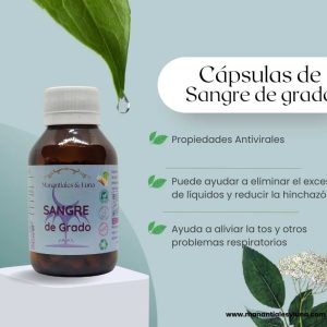 Sangre de grado cap Frasco. Vidrio. Ámbar. 
60cáp. 0.438mg