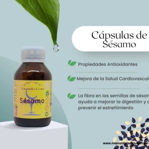 Sesamo cap Frasco. Vidrio. Ámbar.
60cáp. 0.500mg