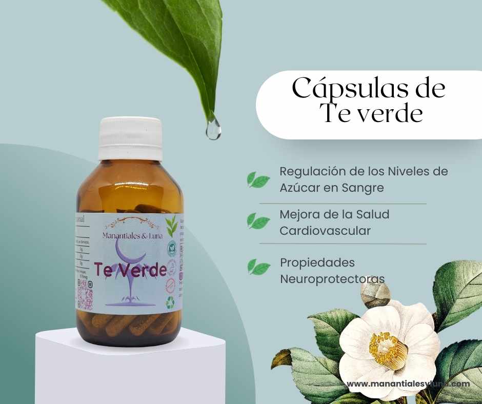 Te verde cap Frasco. Vidrio. Ámbar.
60cáp. 0.338mg