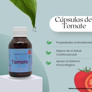 Tomate cap Frasco. Vidrio. Ámbar.
60cáp. 0.211mg